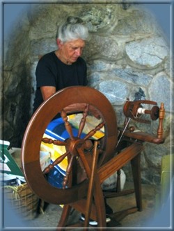 Betty Davies spinning mohair