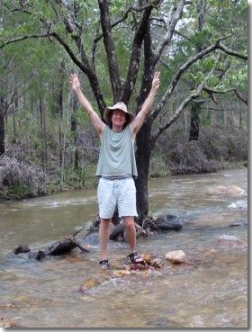 Jerry's happy - the creek is flowing